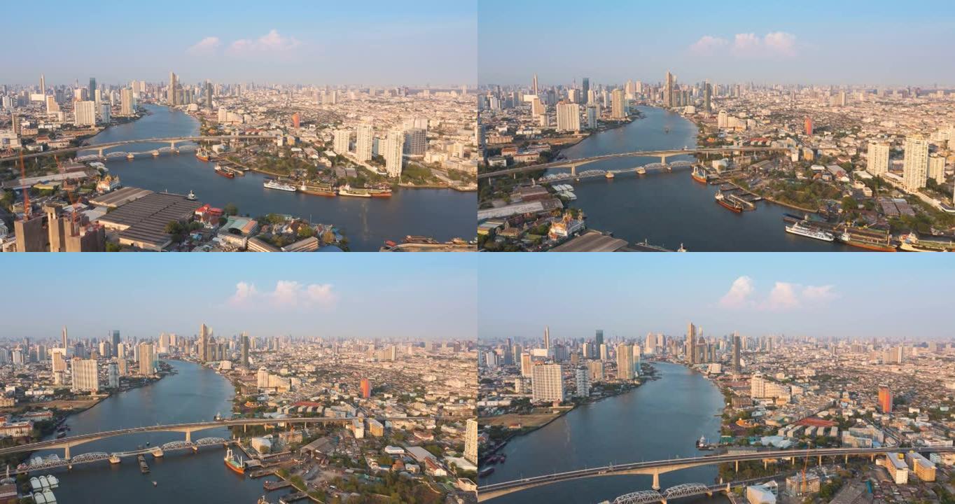 泰国曼谷的鸟瞰图金融和商务中心，带摩天大楼。