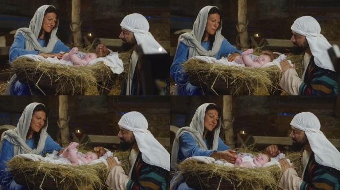 玛丽和约瑟夫崇拜上帝的儿子