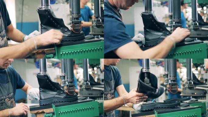 Bootmaker使用笔标记鞋底线