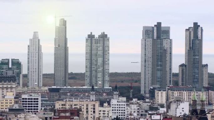 阿根廷布宜诺斯艾利斯的马德罗港区。4k分辨率。