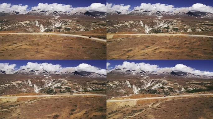 从晴朗的天气中的无人机镜头中可以看到尼泊尔的壮丽山脉