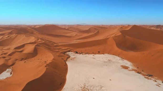 非洲纳米比亚沙丘环绕的WS风景鸟瞰图