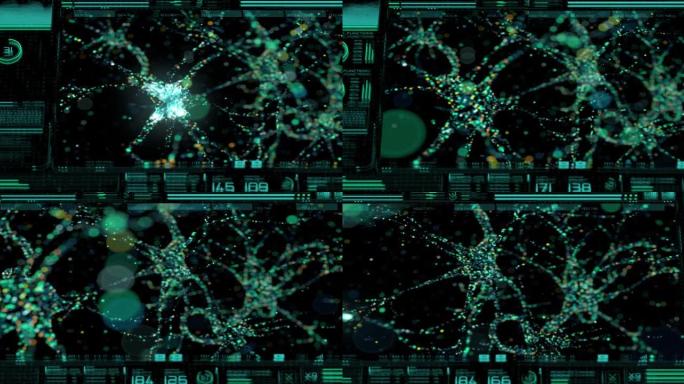 在将纳米加速器发射到人脑时，具有可视化的人类神经连接的医学数字接口，由于它，大脑将具有自我修复神经连