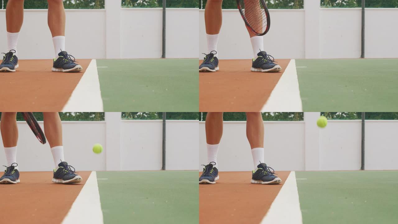 网球运动员跳球