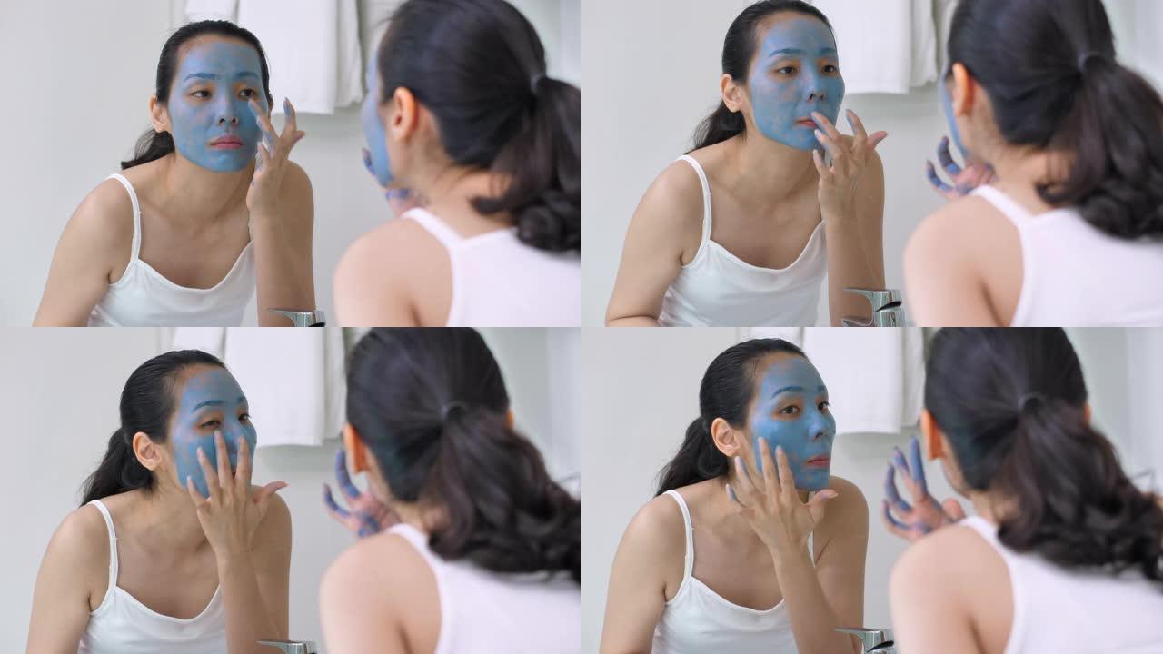 面膜在年轻女性脸上的应用