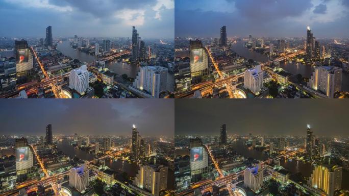 4k，泰国曼谷市的延时视图