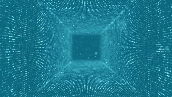 飞越新兴的数字结构-蓝色，可循环-数据网络，虚拟现实，量子计算