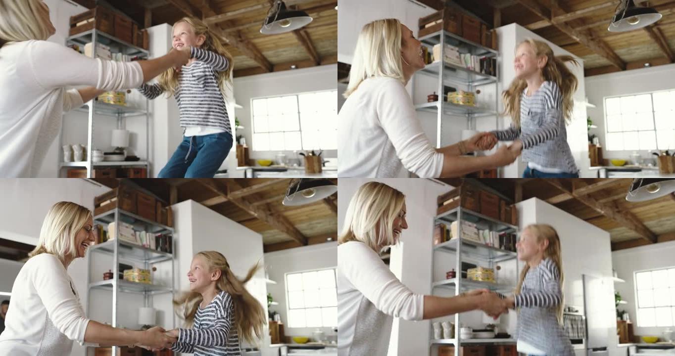 一个小女孩和她的母亲在家交往的4k视频片段