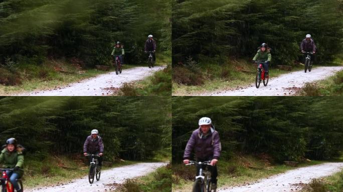 等等我!骑行骑车脚踏车父子两人