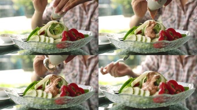 健康沙拉绿色视频美食特色果蔬