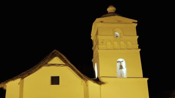 阿根廷胡胡伊省苏斯克星夜的古老教堂 (伯利恒圣母教堂)。