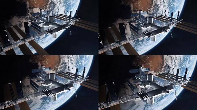 国际空间站与地球近距离拍摄