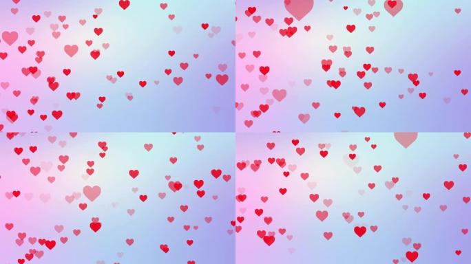 心脏图标移动动画，平面风格喜欢和爱的象征，情人节的概念，喜欢按钮，喷泉，设计元素，情感，社交媒体，幸