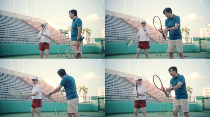 资深朋友团体以练习网球为爱好。