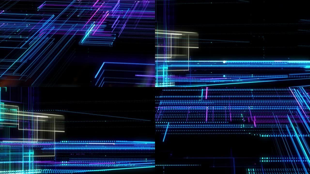 数字网格虚拟空间舞台背景线条光束
