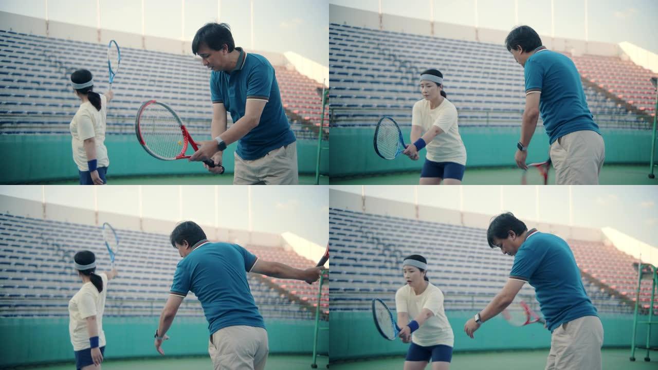 资深朋友团体以练习网球为爱好。