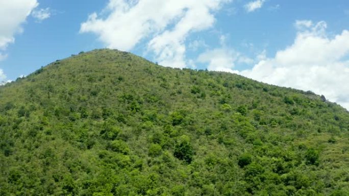 香港东部山区西贡村的空中全景，室外，白天