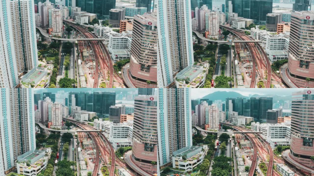 香港九龙湾区无人机景观