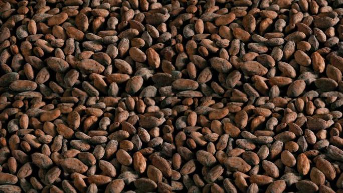 未加工成堆的巧克力可可豆