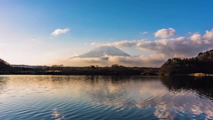 富士山，特写延时延时摄影云雾云海