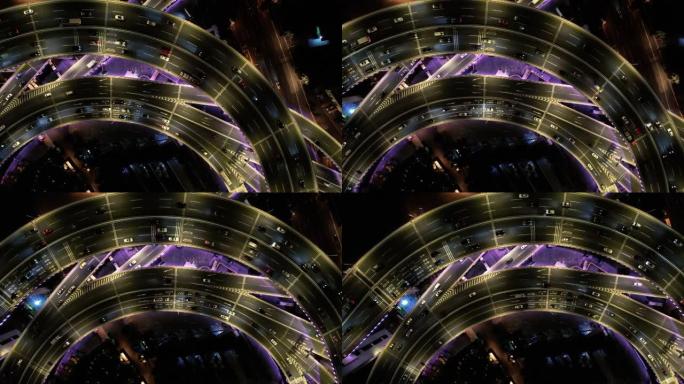 立交桥和夜间城市交通
