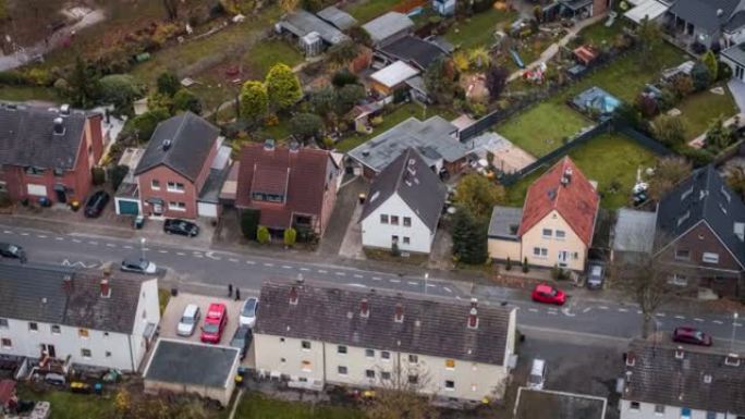 德国郊区房屋的鸟瞰图