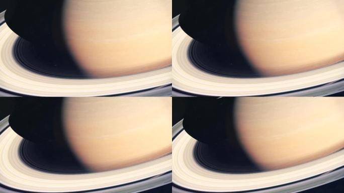 气体巨人土星1的逼真的建立镜头