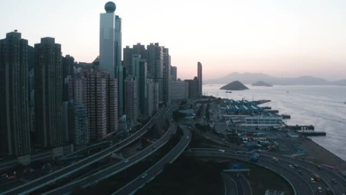 从天空看香港城市景观