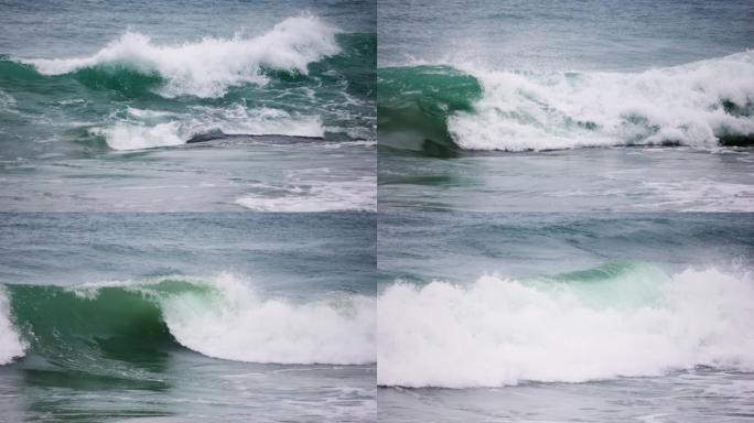 波浪飞溅浪花拍打海浪拍打视频素材