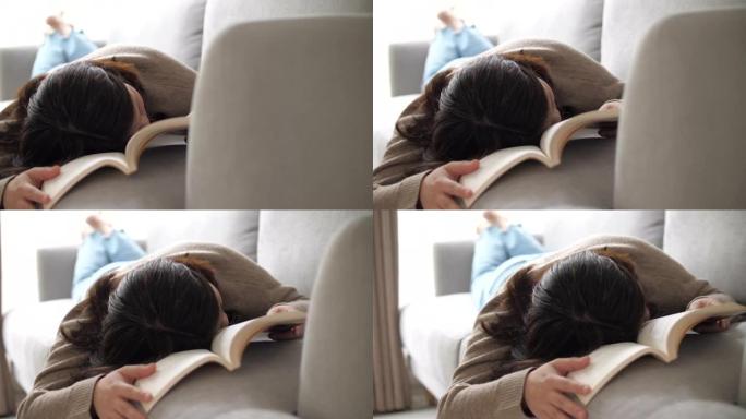 女人在家客厅看书女人在家客厅看书读书睡觉