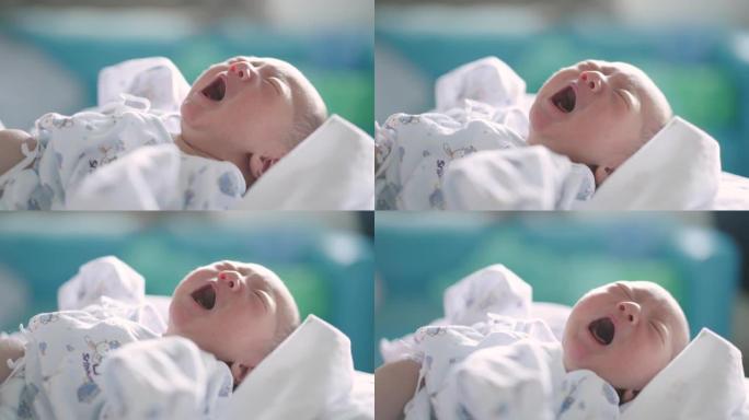 新生儿分娩后在医院哭泣