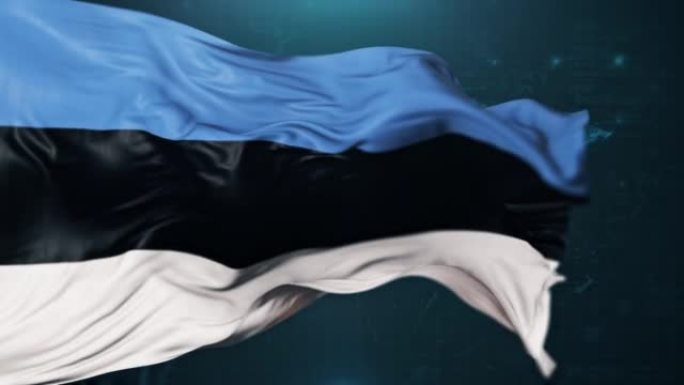 深蓝色背景的爱沙尼亚国旗
