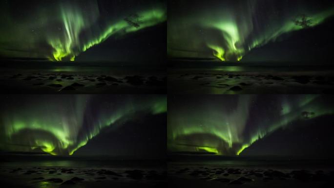 挪威北冰洋上空的北极光