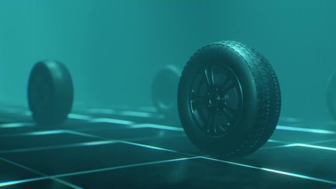 运动中汽车轮胎的3D可视化