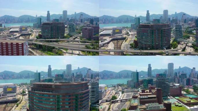 香港九龙红磡区城市风光航拍城市建设城市发