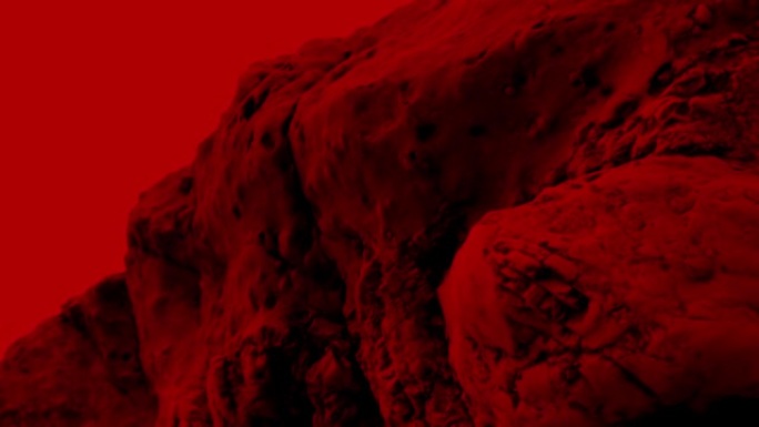 火星上的岩石与红色天空火星景观细节