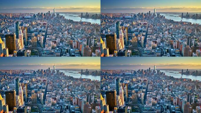 曼哈顿的鸟瞰图。WTC。