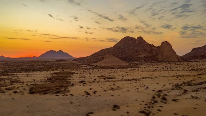 WS延时日落时雄伟的沙漠景观，纳米比亚，非洲