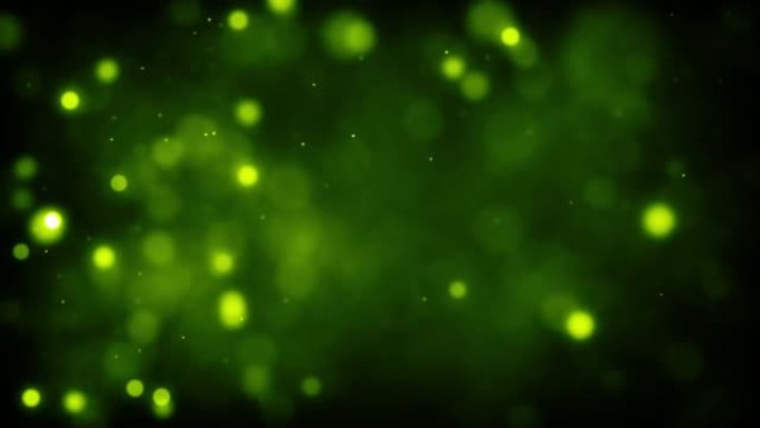 4k抽象粒子波Bokeh背景-绿色-美丽闪光循环股票视频