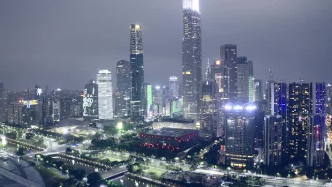 广州市夜间现代城市景观
