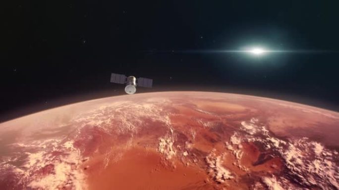 火星轨道上的太空探测卫星 “红色星球3”