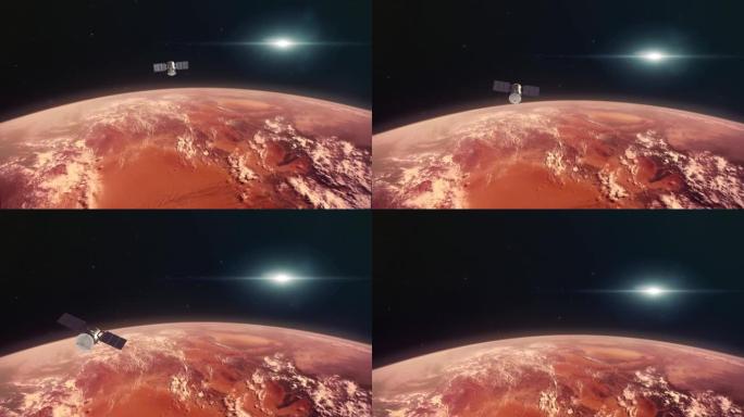 火星轨道上的太空探测卫星 “红色星球3”