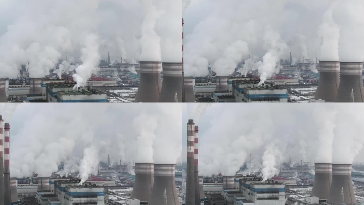 火力发电站全球变暖大气污染视频素材