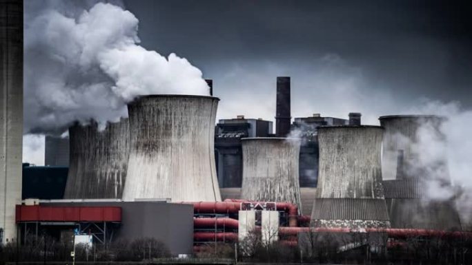 燃煤电厂的污染重工业冒白烟雾霾