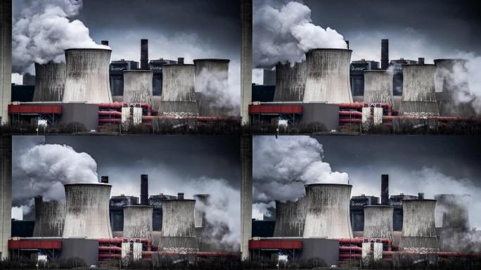 燃煤电厂的污染重工业冒白烟雾霾