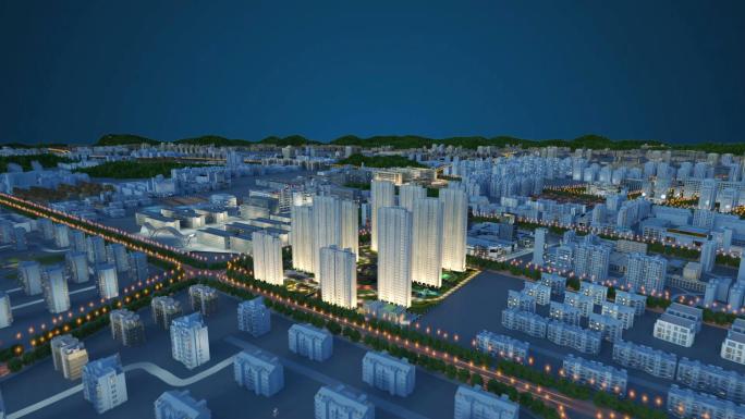 科技感城市建设穿梭三维动画