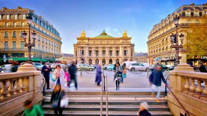 巴黎歌剧院大楼和历史中心。