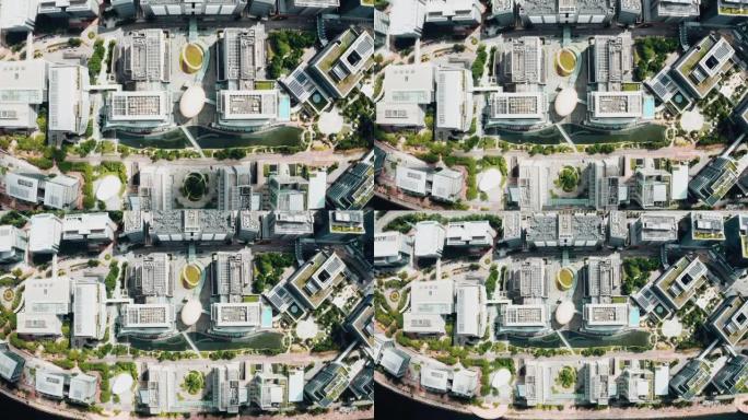 香港的现代建筑现代化都市地标俯瞰航拍