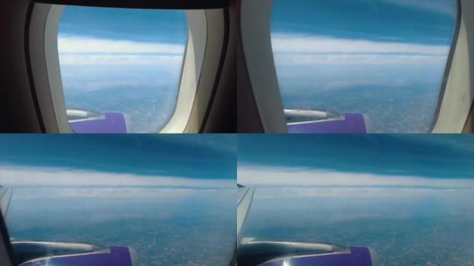 空中平面窗口视图平流层航拍翅膀