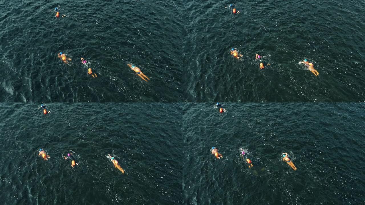 开放水域游泳活动的无人机拍摄
